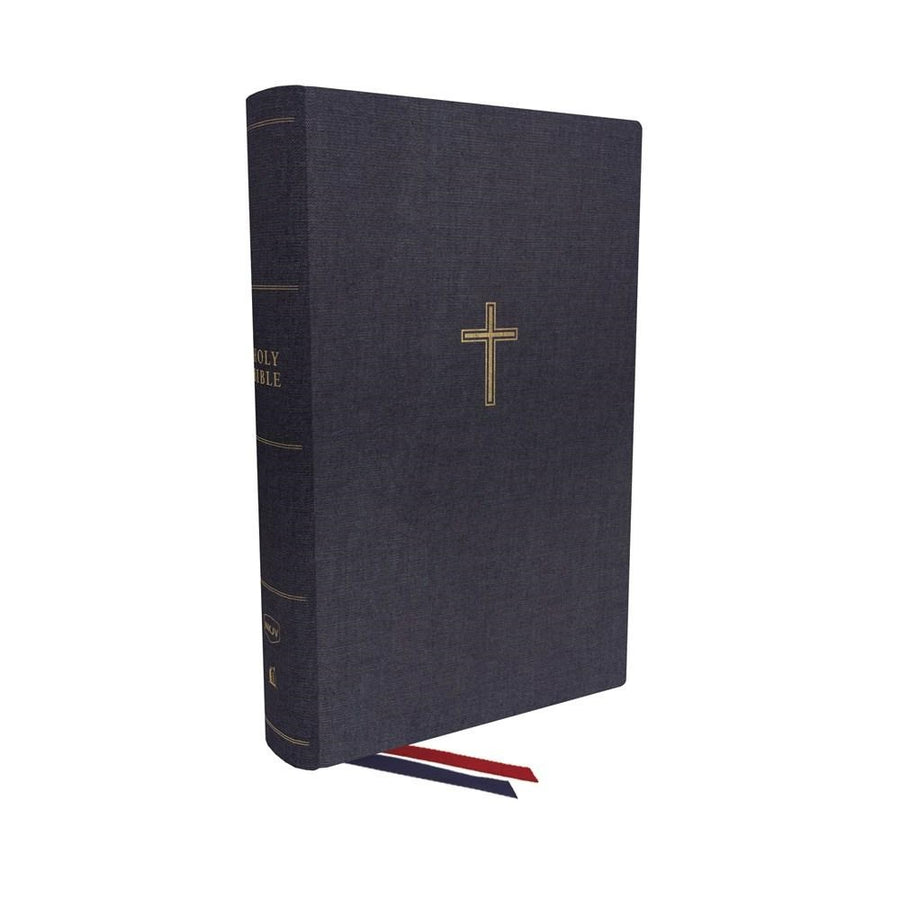 NKJV Single-Column Wide Margin Reference Bible, Blue - Re-vived
