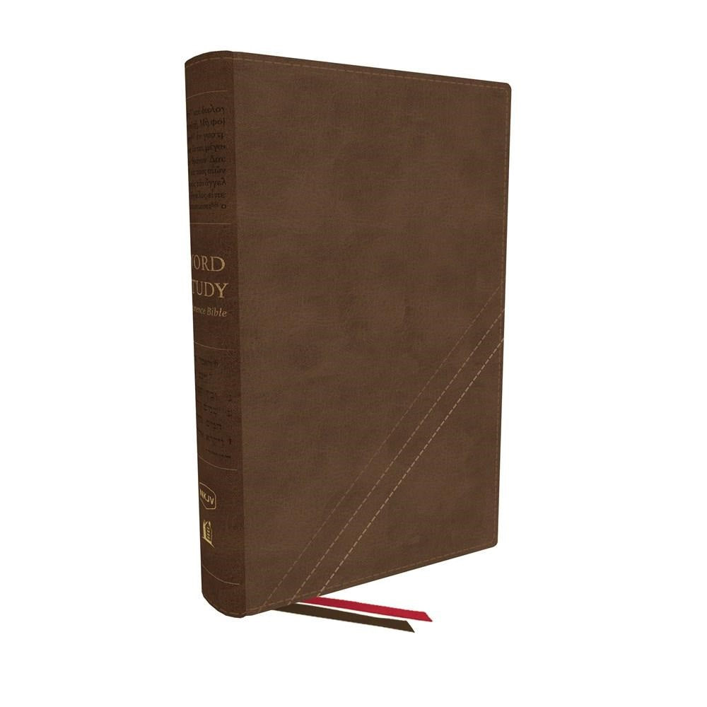 NKJV Word Study Reference Bible, Brown, Indexed - Re-vived