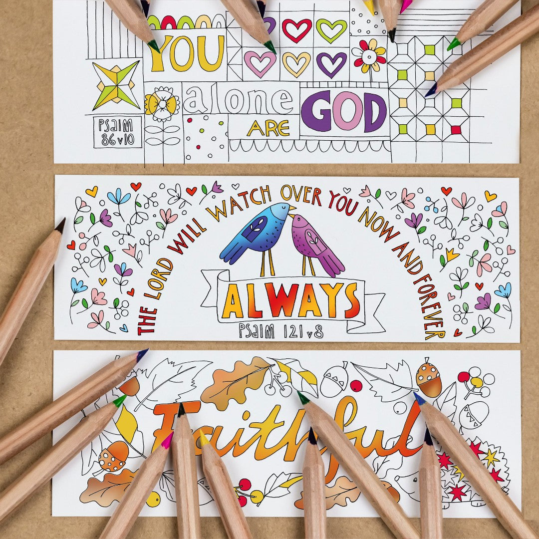 10 Psalms Colouring Bookmarks - Re-vived