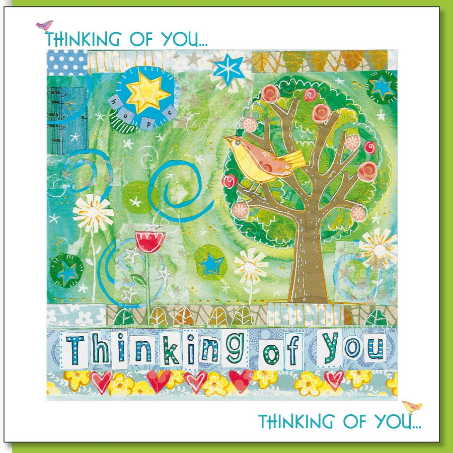 Tweeting Bird Greetings Card - Re-vived