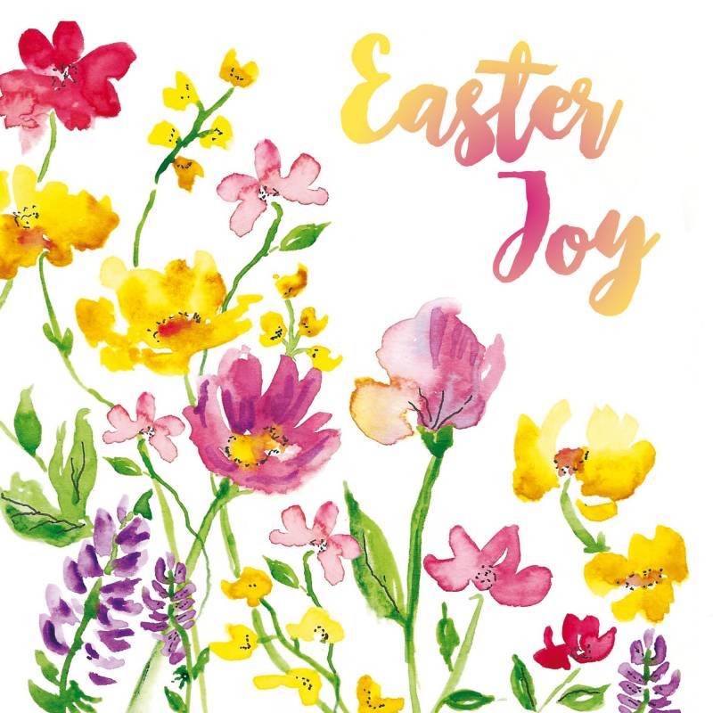 Easter Joy Flowers Easter Cards (Pack of 5) - Re-vived