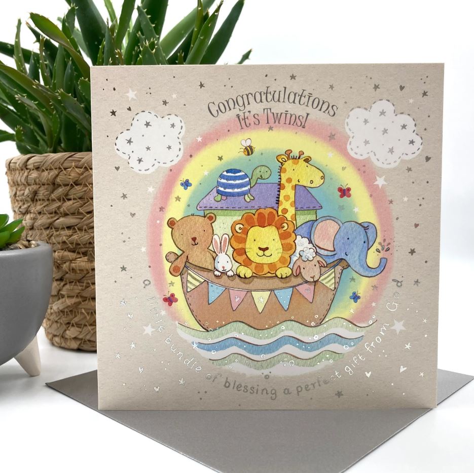 Twins New Baby Card