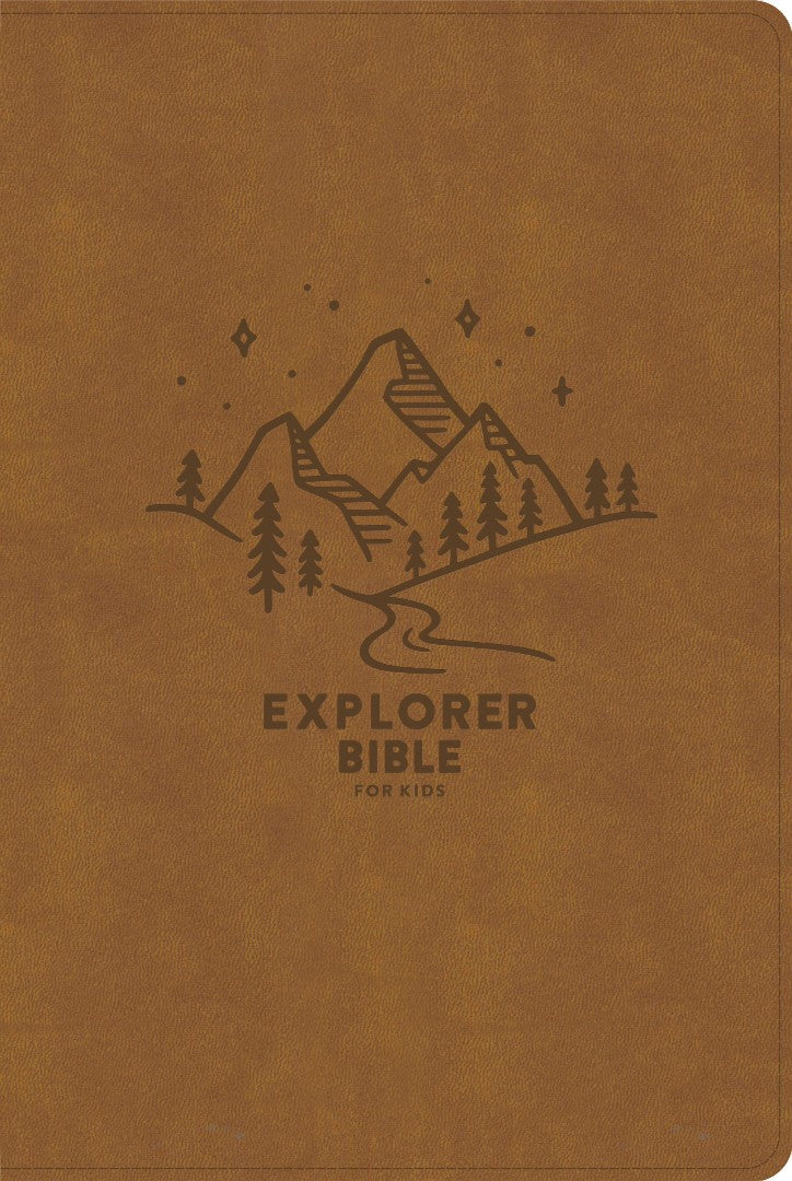 CSB Explorer Bible For Kids, Brown Mountains Leathertouch - Re-vived