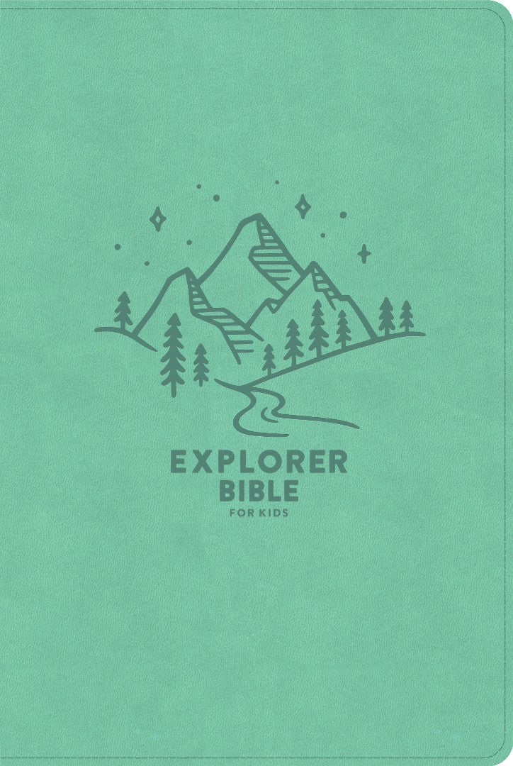 CSB Explorer Bible For Kids, Light Teal Mountains, Indexed - Re-vived