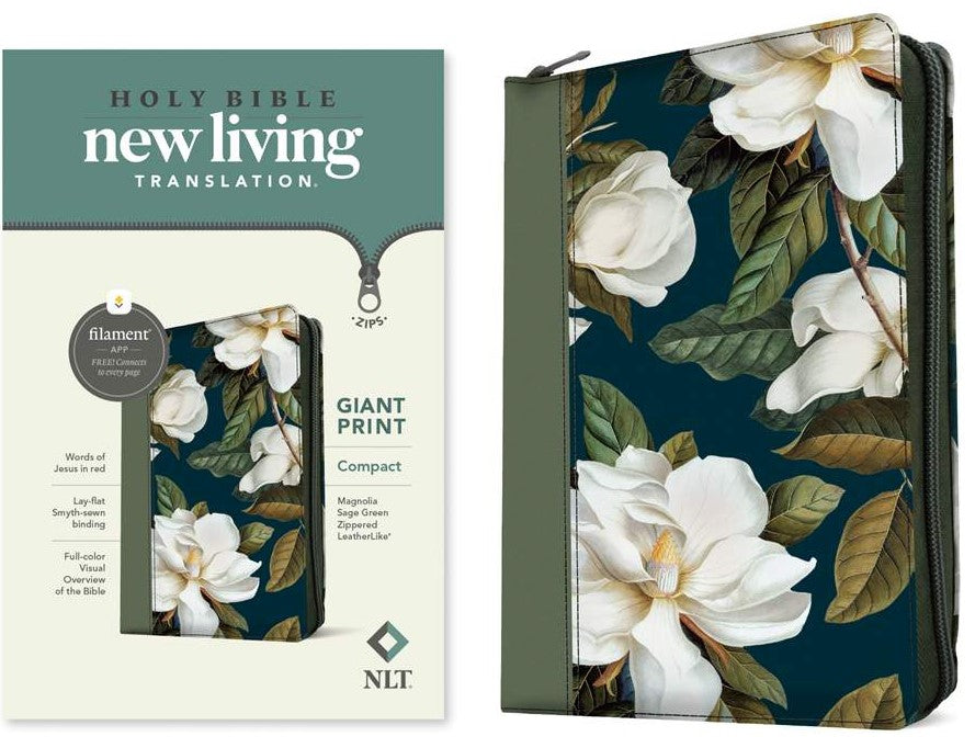 NLT Compact Giant Print Zipper Bible, Filament Edition - Re-vived