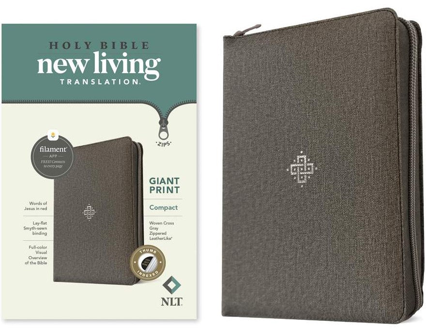 NLT Compact Giant Print Zipper Bible, Filament Edition - Re-vived