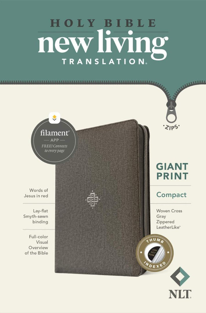 NLT Compact Giant Print Zipper Bible, Filament Edition - Re-vived