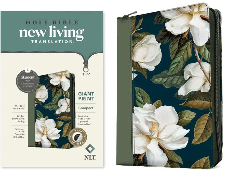 NLT Compact Giant Print Zipper Bible, Filament Edition - Re-vived