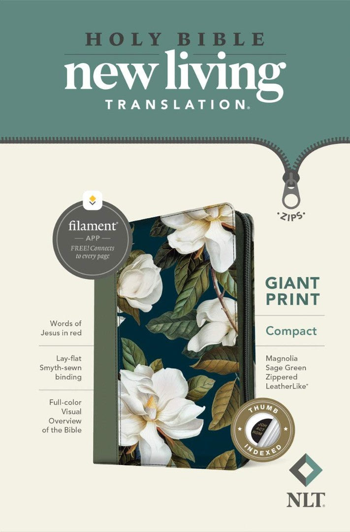 NLT Compact Giant Print Zipper Bible, Filament Edition - Re-vived