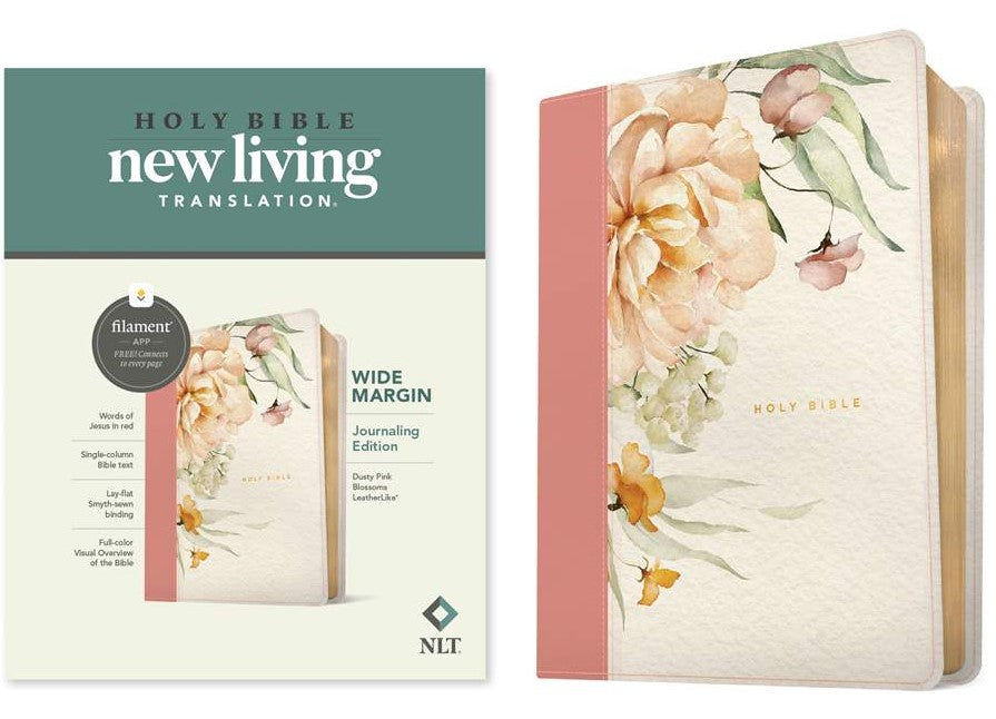 NLT Wide Margin Bible, Filament Edition, Dusty Pink - Re-vived