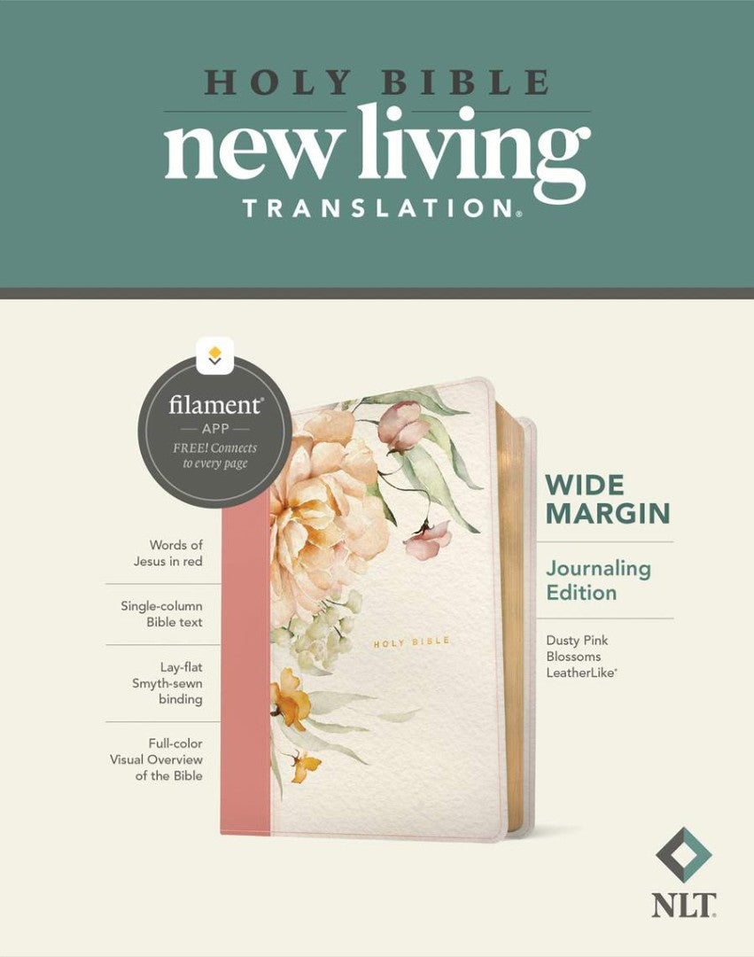 NLT Wide Margin Bible, Filament Edition, Dusty Pink - Re-vived