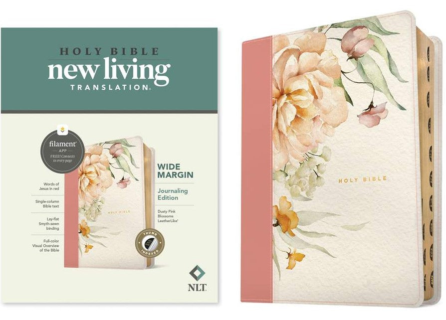 NLT Wide Margin Bible, Filament Edition, Dusty Pink, Indexed - Re-vived