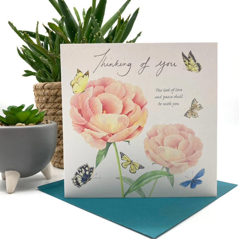 Thinking Of You - Peonies Sympathy Card