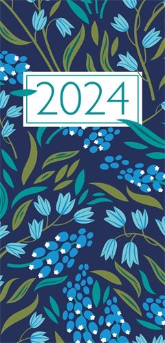 Church Pocket Book and Diary 2024 Navy Floral