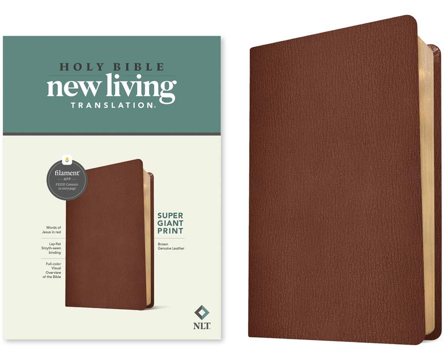 NLT Super Giant Print Bible, Filament Edition, Brown - Re-vived