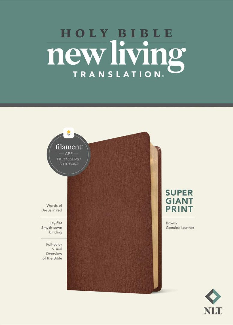 NLT Super Giant Print Bible, Filament Edition, Brown - Re-vived