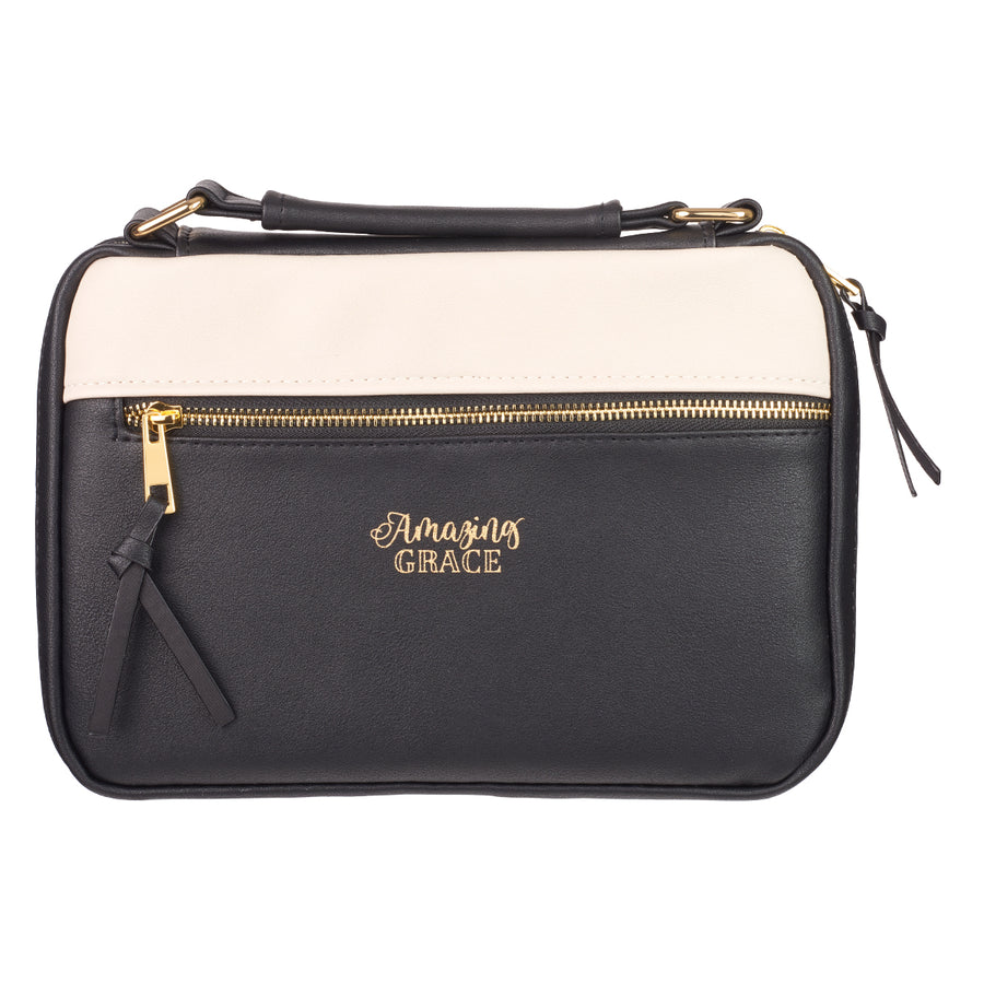 Amazing Grace Black Fashion Bible Case, Large - Re-vived