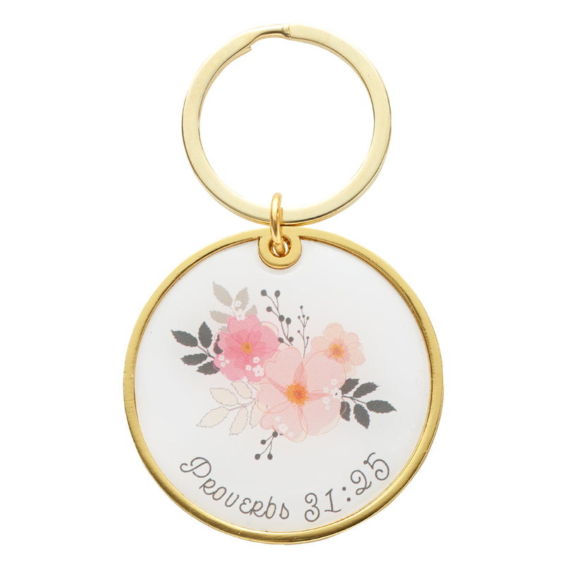 Strength & Dignity Keyring in Tin - Proverbs 31:25