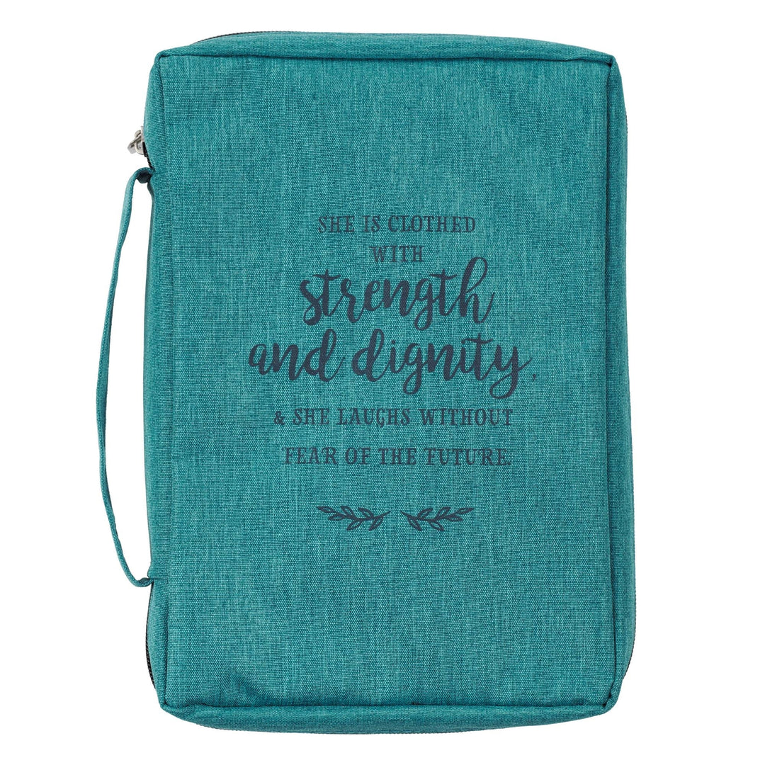 Strength and Dignity Teal Value Bible Case, Medium - Re-vived