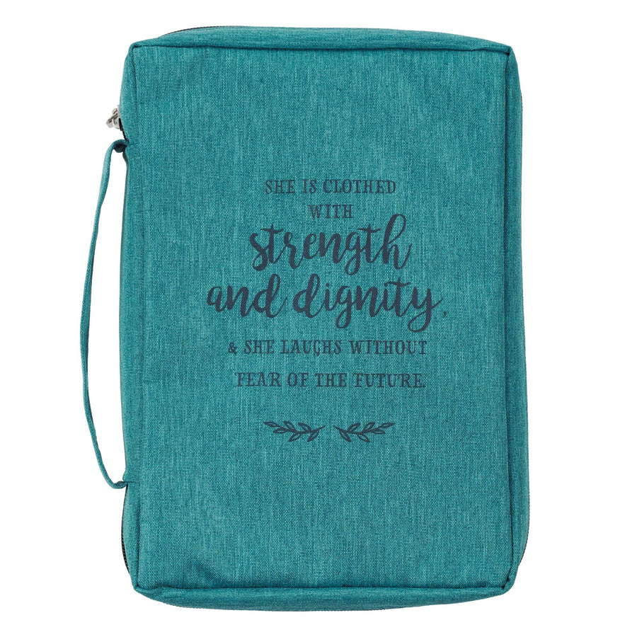 Strength and Dignity Teal Value Bible Case, Medium - Re-vived