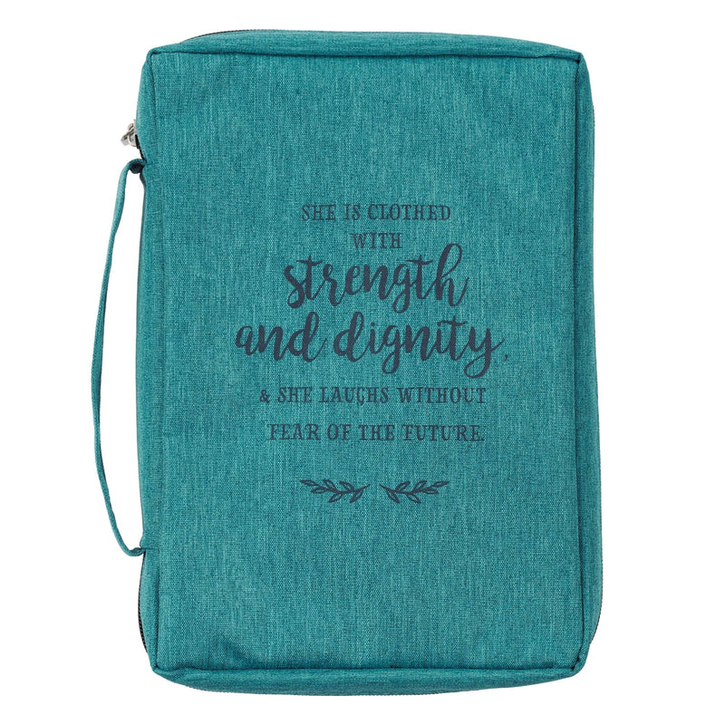Strength and Dignity Teal Value Bible Case, Medium