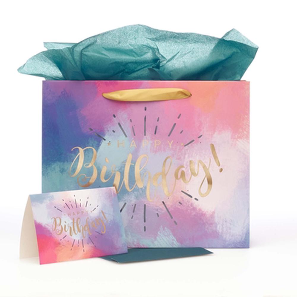 Happy Birthday Large Gift Bag with Card Set - Re-vived