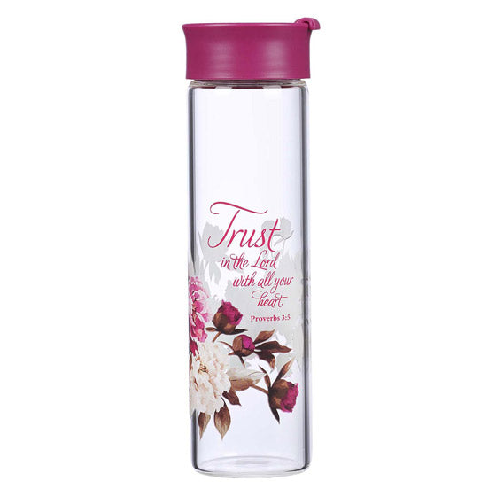 Trust in the Lord Glass Water Bottle - Re-vived