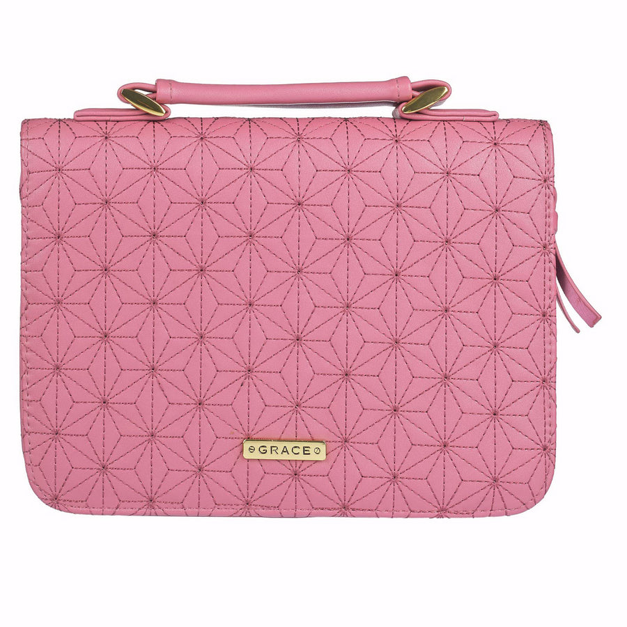 Grace Pink Floral Fashion Bible Cover, Large - Re-vived