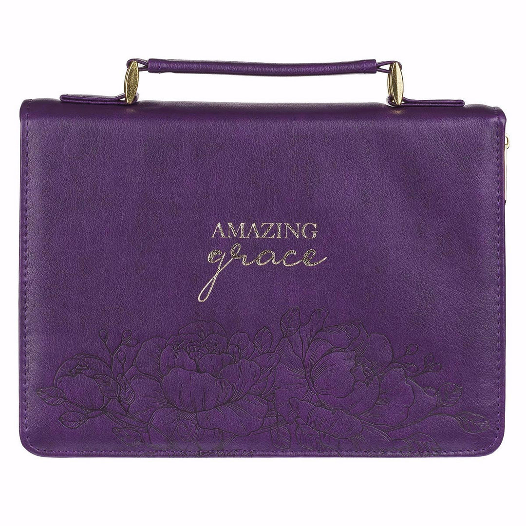 Amazing Grace Purple Fashion Bible Cover, Large - Re-vived