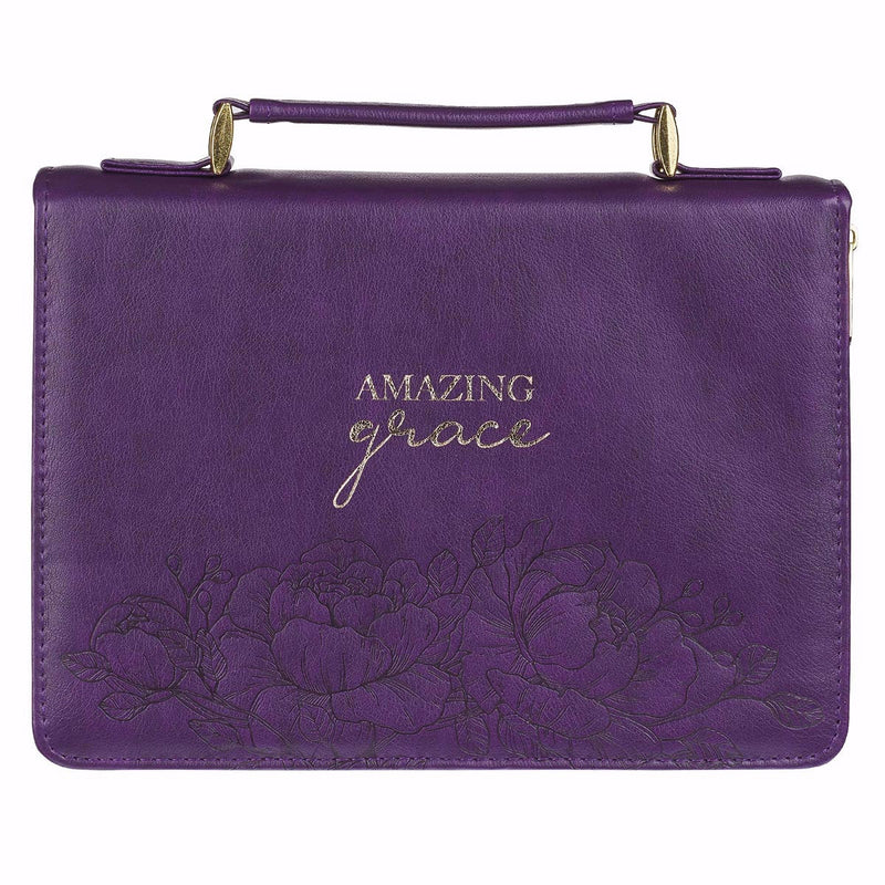 Amazing Grace Purple Fashion Bible Cover, Large