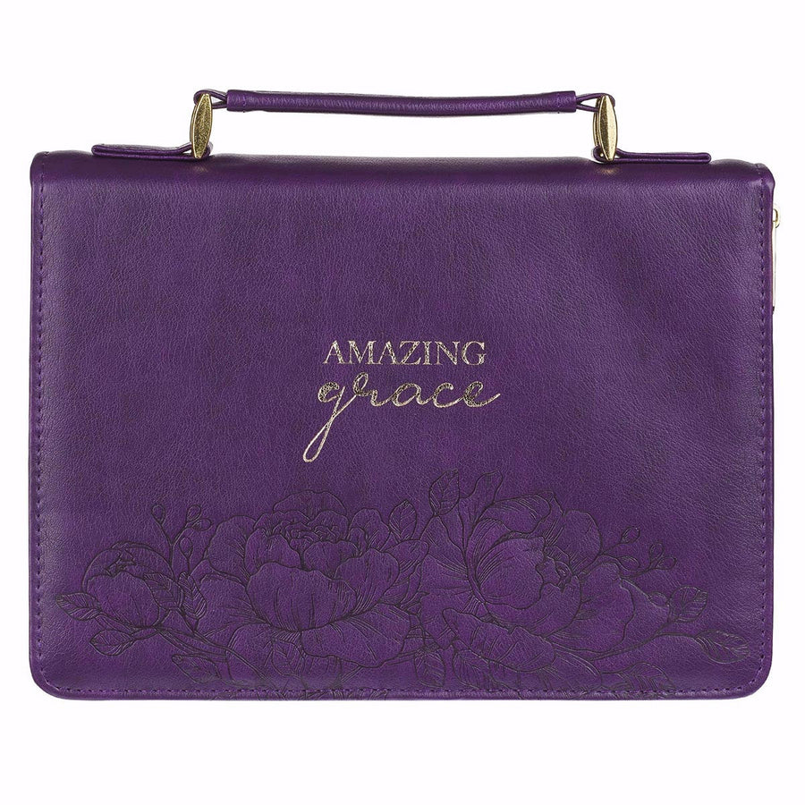 Amazing Grace Purple Fashion Bible Cover, Medium - Re-vived