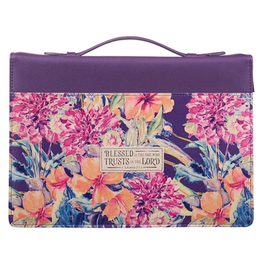 Blessed is the One Floral Fashion Bible Case, Large - Re-vived
