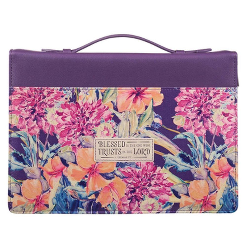Blessed is the One Floral Fashion Bible Case, Large