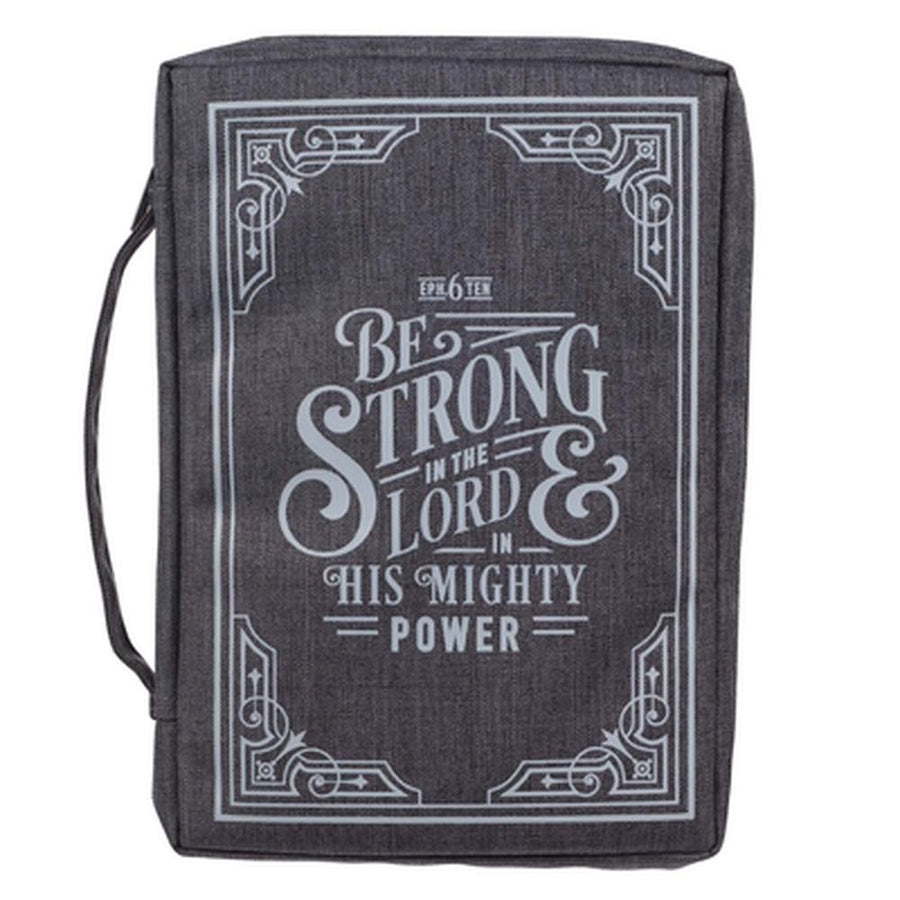 Be Strong in the Lord Gray Value Bible Case, Large - Re-vived