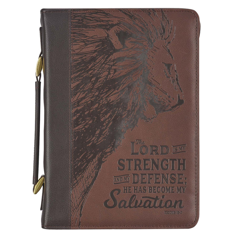 Lord is My Strength Brown Classic Bible Case, Medium