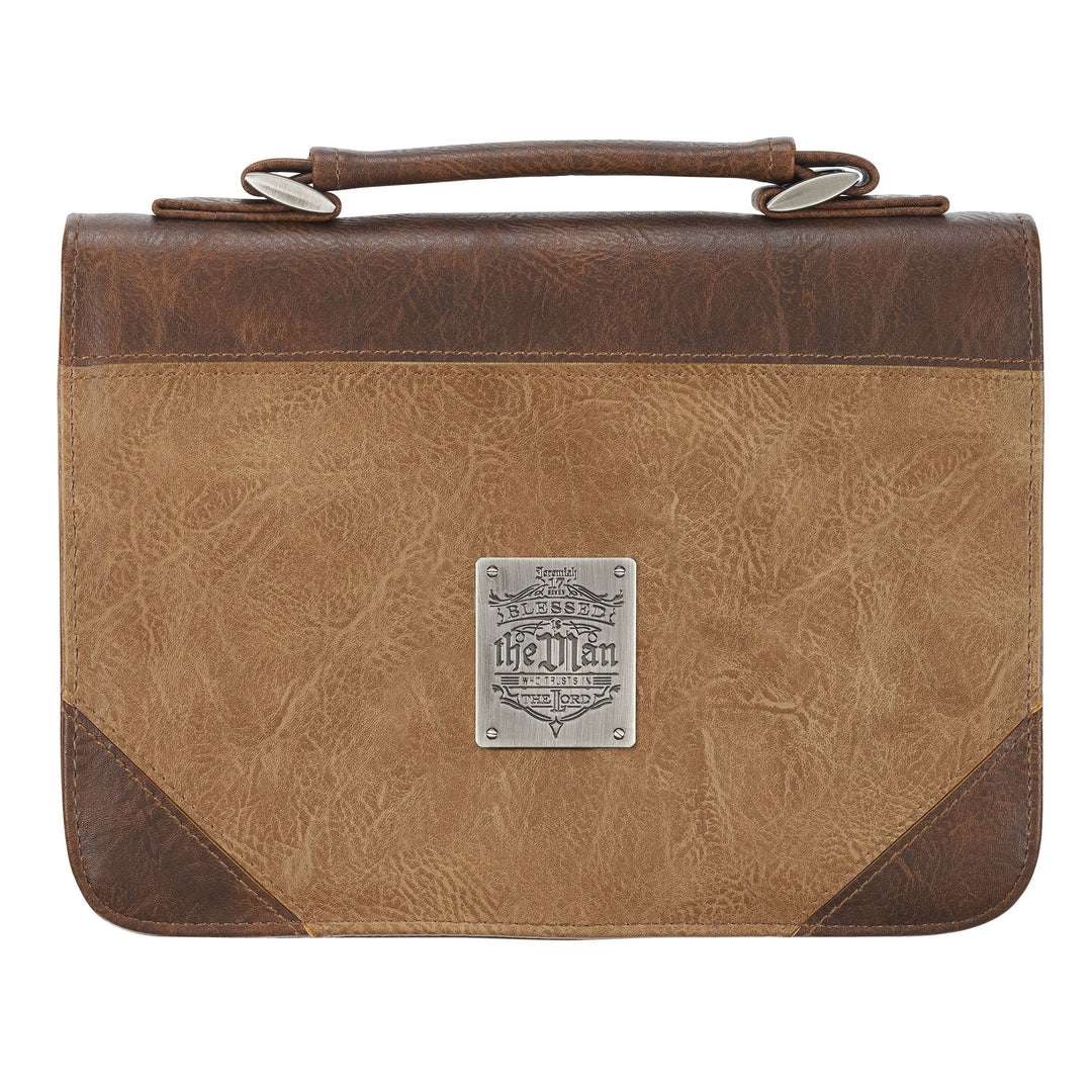 Blessed is the Man Brown Classic Bible Case, Large - Re-vived