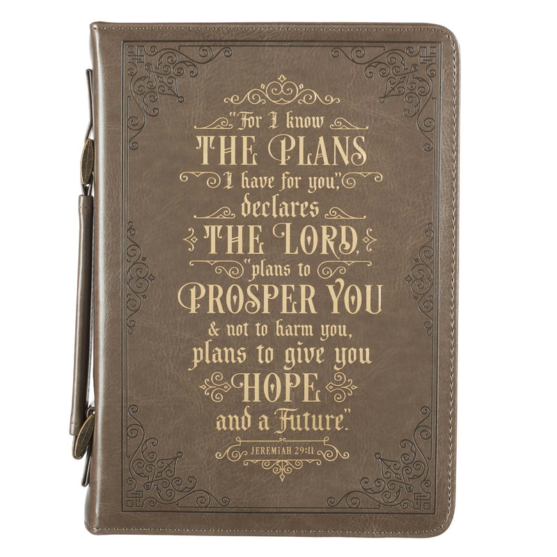 For I Know the Plans Brown Classic Bible Case, Large