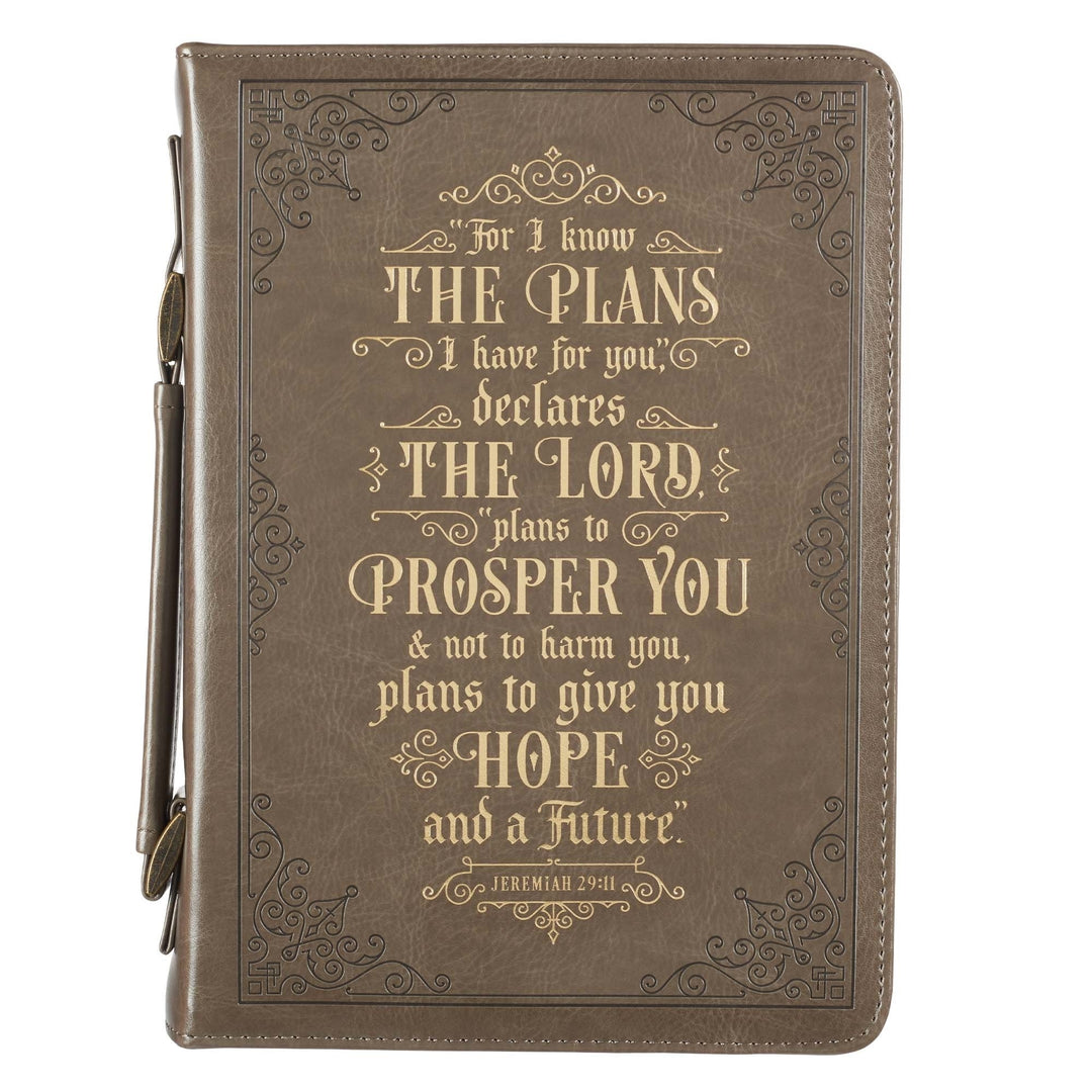 For I Know the Plans Brown Classic Bible Case, Medium - Re-vived