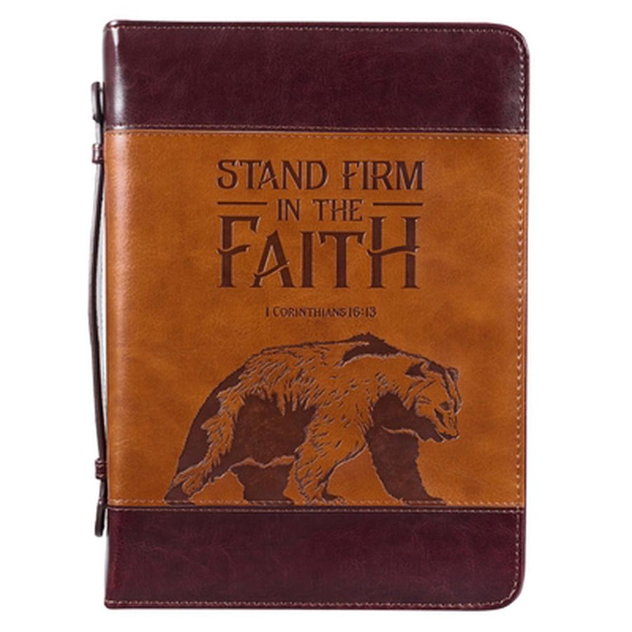 Stand Firm Brown Classic Bible Case, Large - Re-vived