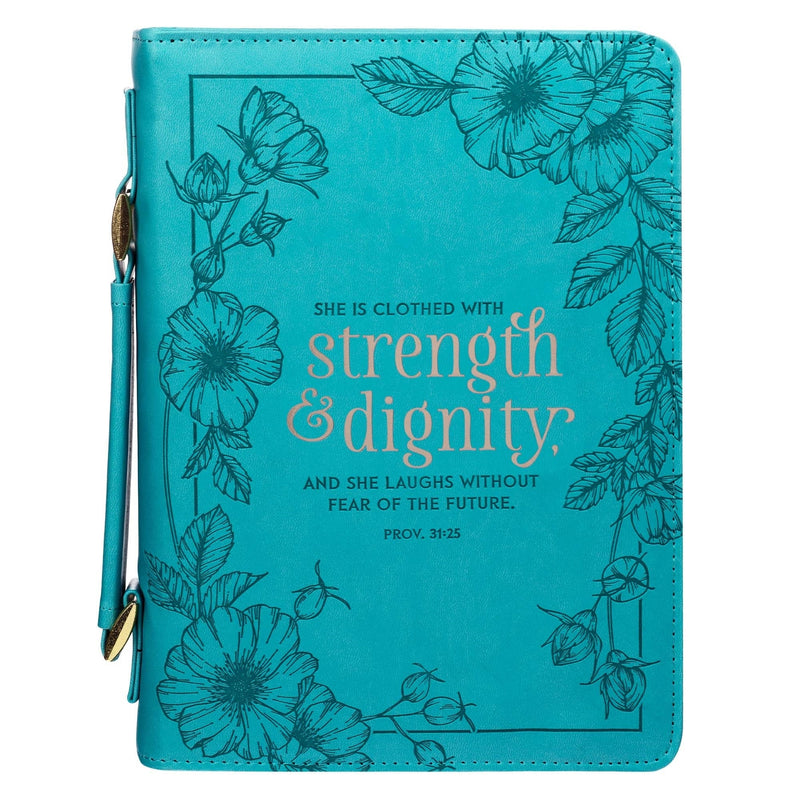 Strength and Dignity Teal Fashion Bible Case, Extra Large