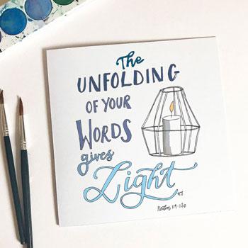 The Unfolding of your Words Card & Envelope - Re-vived