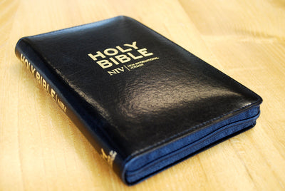 NIV Pocket Black Bonded Leather Bible With Zip - Re-vived