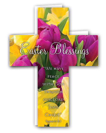 Easter Mini Crosses: Easter Blessings (Tulips) (Pack of 4) - Re-vived