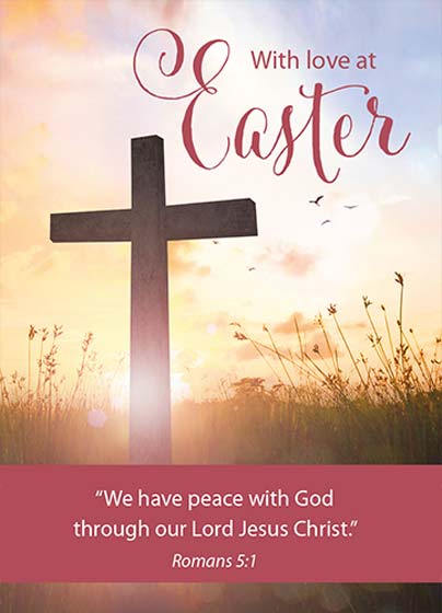 Easter Mini Cards: With Love At Easter (Cross) (Pack of 4) - Re-vived
