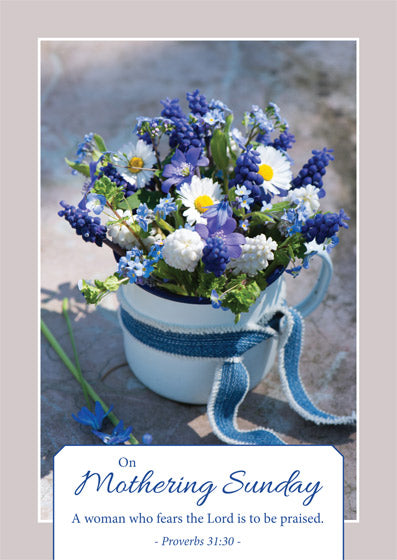 On Mothering Sunday - Postcard Blue (Pack of 24) - Re-vived