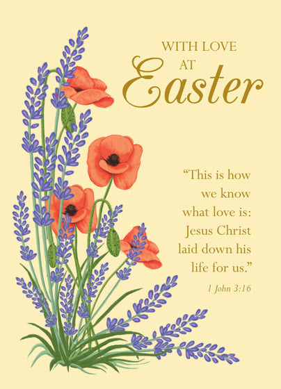Easter Mini Cards: With Love At Easter (Poppy) (Pack of 4) - Re-vived