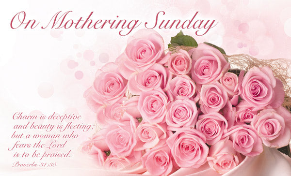 On Mothering Sunday - Postcard Roses (Pack of 24) - Re-vived