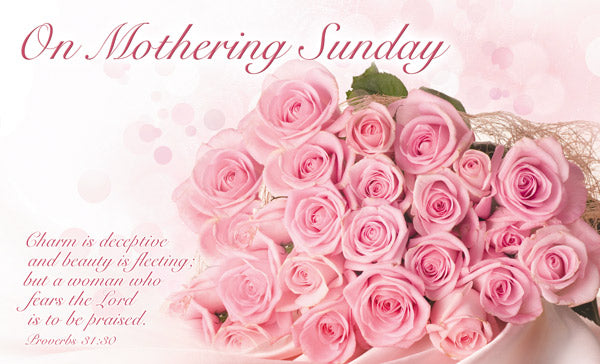 On Mothering Sunday - Postcard Roses (Pack of 24)
