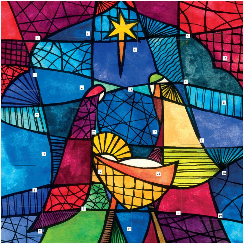 Advent Calendar Card: Stained Glass Scene