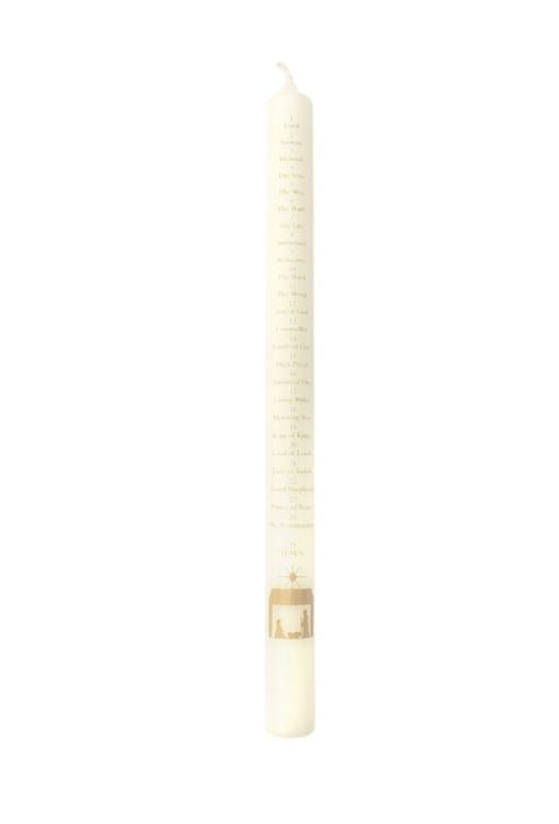 Advent Candle - Ivory - Names Of Jesus/Nativity - 30cm